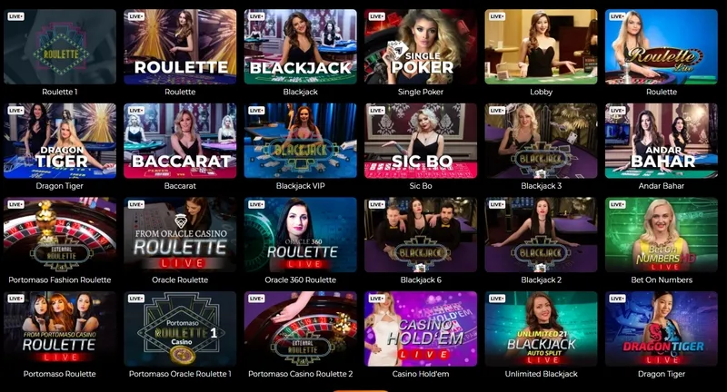 Hry s živým prodejcem Poker, Blackjack, Ruleta v kasinu Fortune Clock Casino