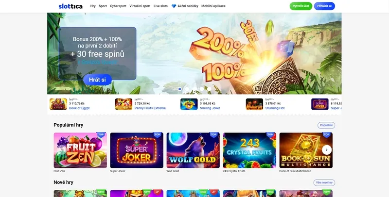 Slottica Casino Homepage
