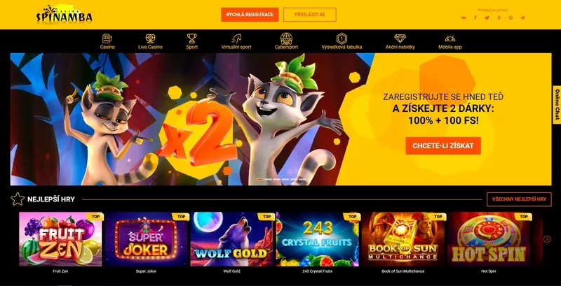 Spinamba Casino Homepage