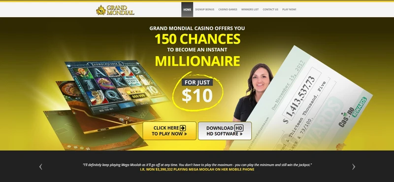 Prehľad oficiálnej webovej stránky Grand Mondial Casino