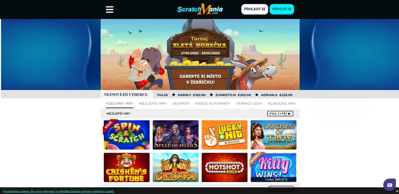 Přehled oficiálních webových stránek Scratchmania Casino