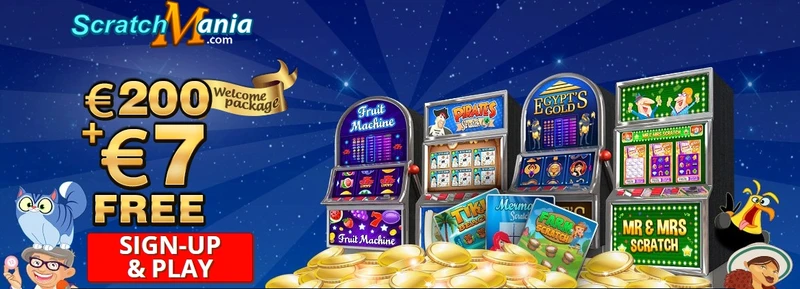 Scratchmania Casino Bonusy - 7 € BEZ VKLADU + 100% do 200 €