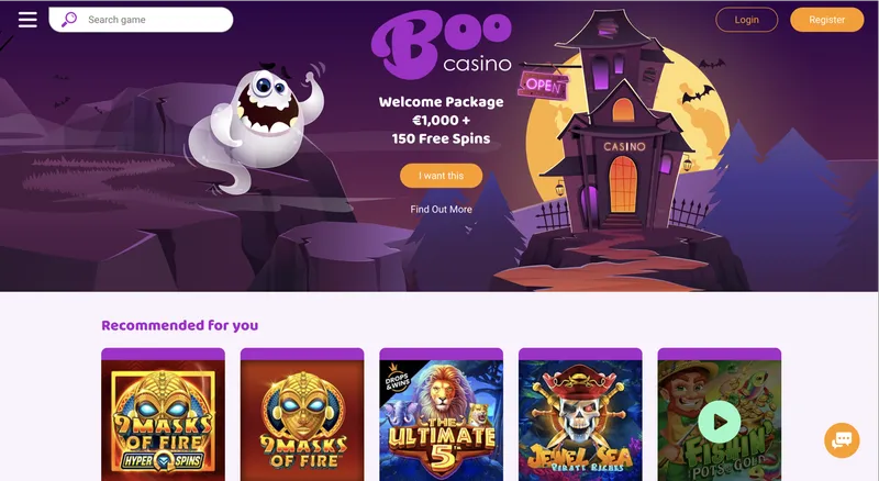 Prehľad oficiálnej stránky Boo Casino
