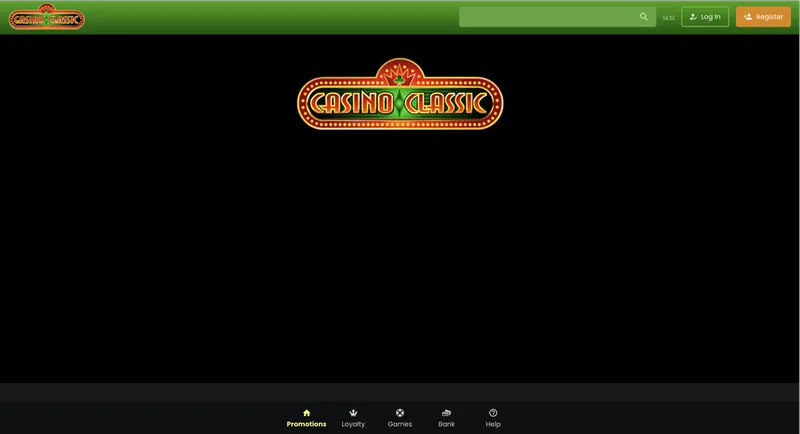 Prehľad oficiálnej webovej stránky v Classic Casino