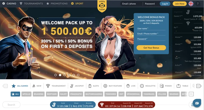 Prehľad oficiálnych stránok Power Casino