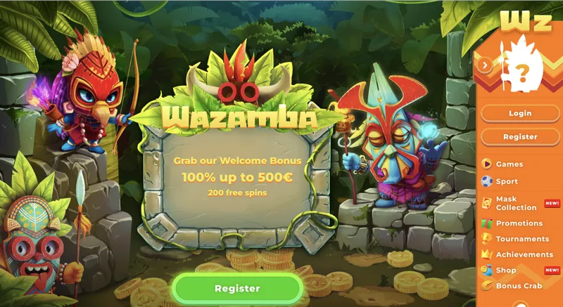 Prehľad oficiálnej webovej stránky Wazamba casino