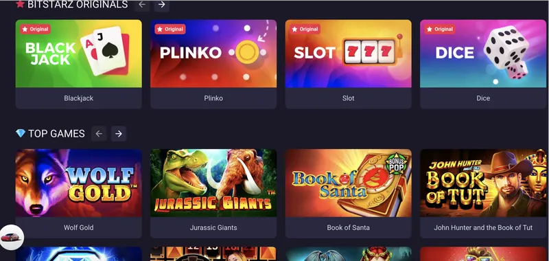 Hazardní hry v lobby kasina BitStarz