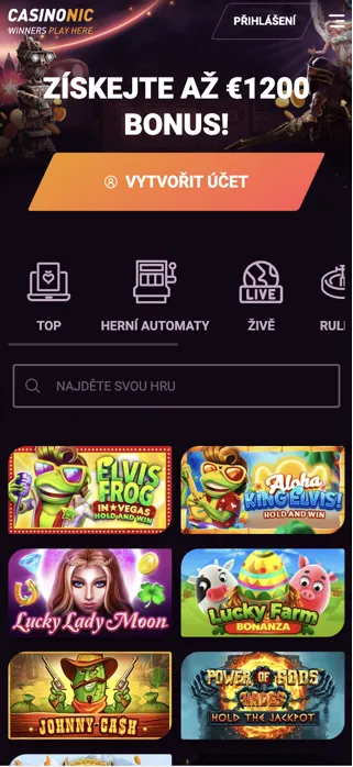 Mobilní verze online kasina Сasinonic