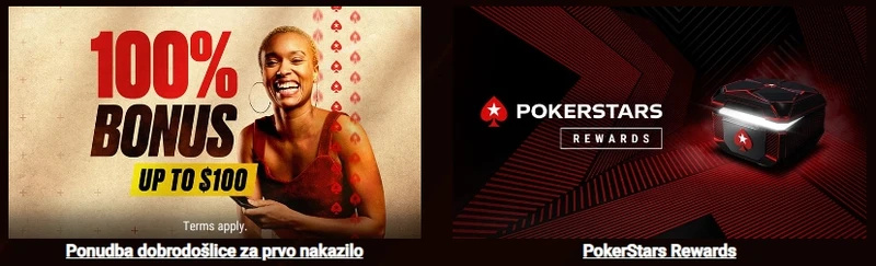Dobrodelni bonus igralnice PokerStars Casino 100% do 100 €