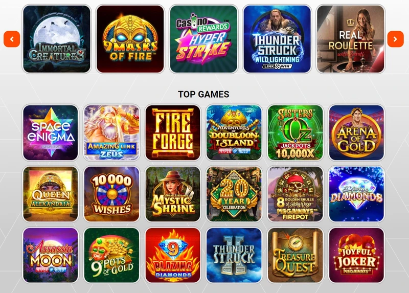 Igralni avtomati in igre na Zodiac casino