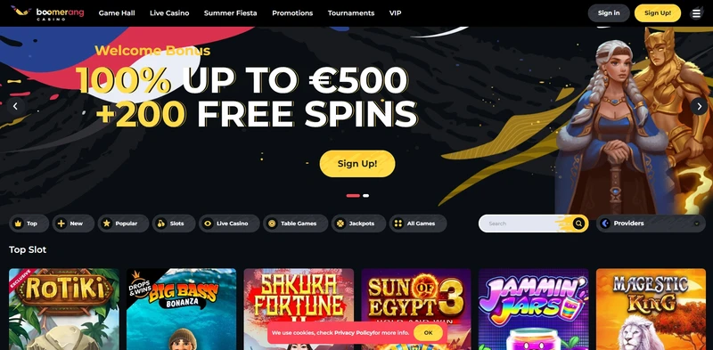 Uradna spletna stran spletnega kazinoja Boomerang
