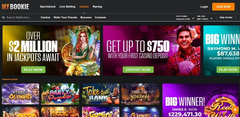 Uradna spletna stran spletnega kazinoja Mybookie Casino
