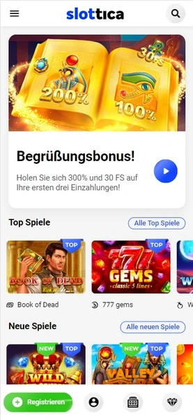 Die mobile Version der Website