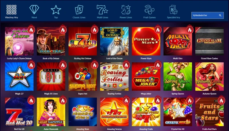 Hazardní hry ve vstupní hale Admiral Casino