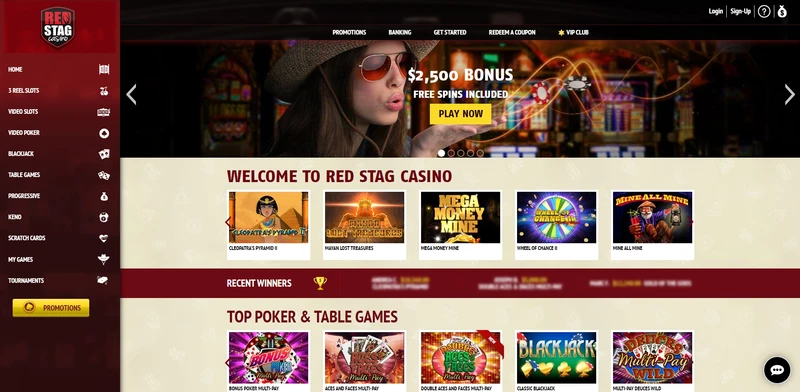 Přehled oficiálních webových stránek Redstag Casino
