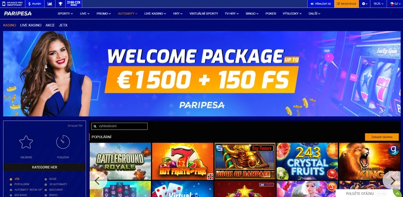 Oficiální stránky Paripesa Casino