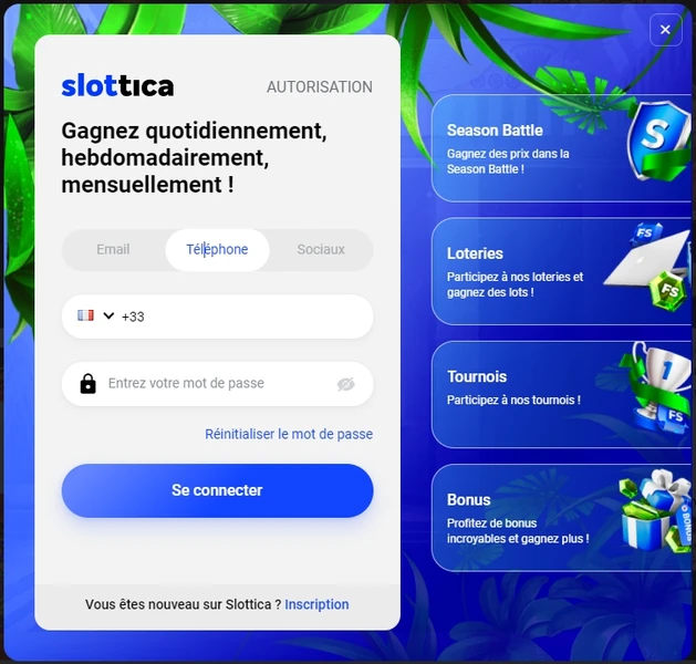 Slottica casino - Procédure d'inscription au casino en ligne et de vérification du compte