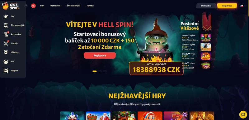 HellSpin Casino oficiální webové stránky