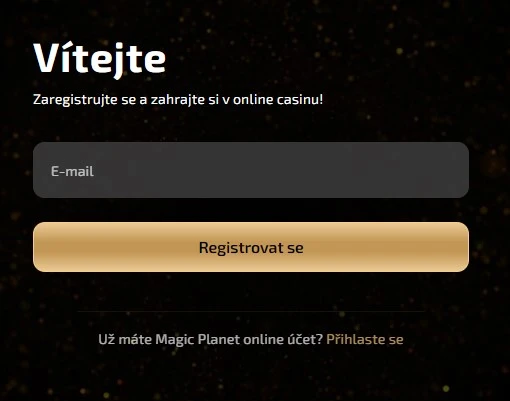 Registrace a přihlášení do Magic Planet Casino