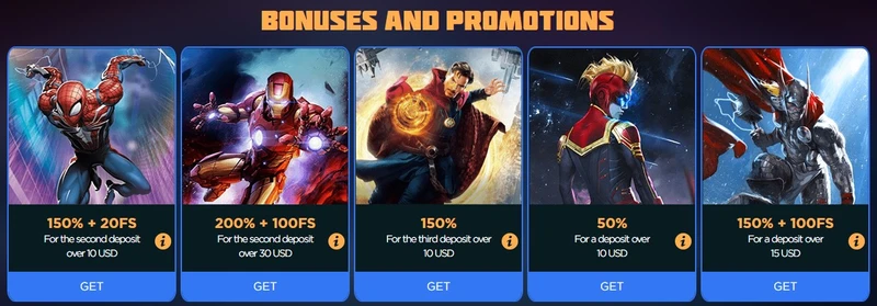 Marvel Casino - uvítací bonus