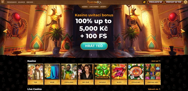 Oficiální webové stránky AmunRa Casino