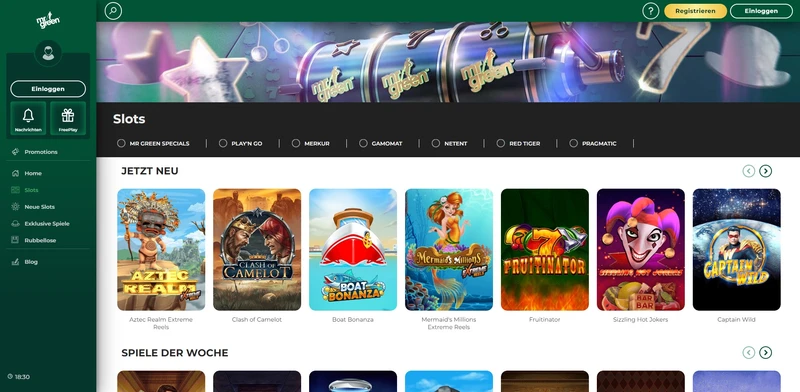 Mr Green Casino offizielle Website