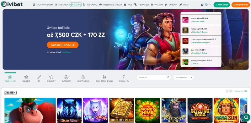 Oficiální webové stránky Ivibet Casino