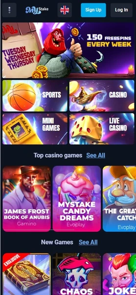 Mystake casino - Mobilní verze