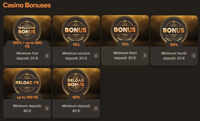Bonusy Sol Casino - 100% do 600 € a až 500 FS
