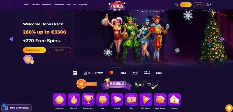 iWildCasino - home page