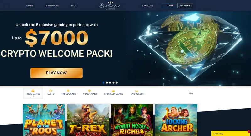 Exclusive Casino - home page