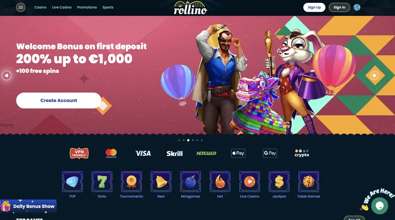 Rollino Casino - home page