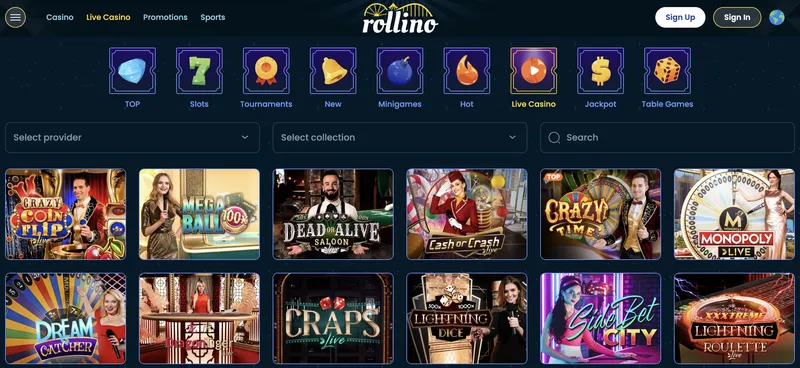 Rollino Casino - live