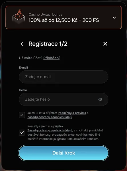 Revolution Casino - registration