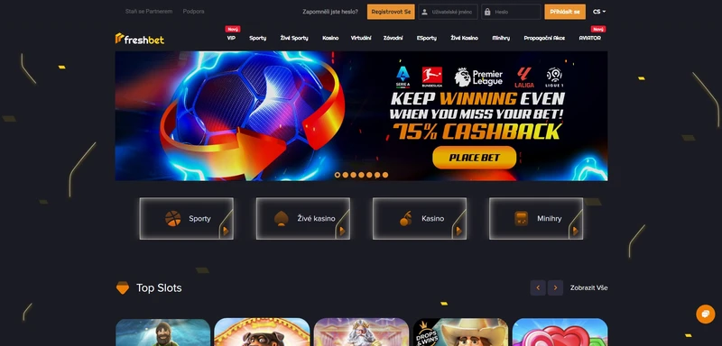 Přehled oficiálních webových stránek Freshbet casino