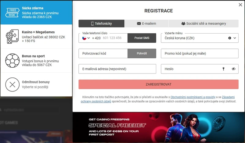 Registrace a přihlášení do Megapari Casino