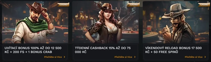 Bonusy pro Wildsino Casino - 100% do 12 500 Kč a 200 FS