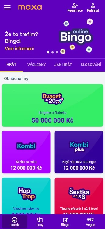 Mobilní verze Maxa Casino