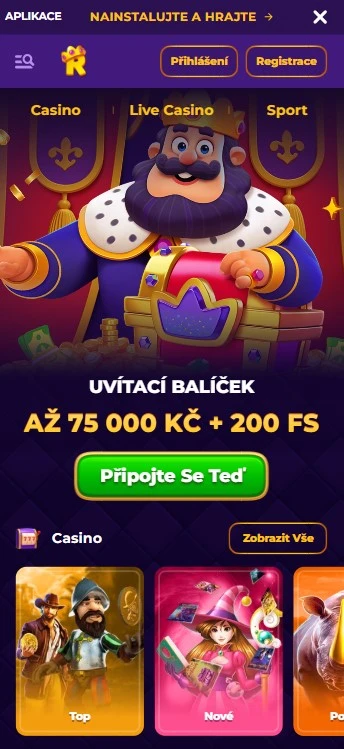 Mobilní verze Royalgame Casino