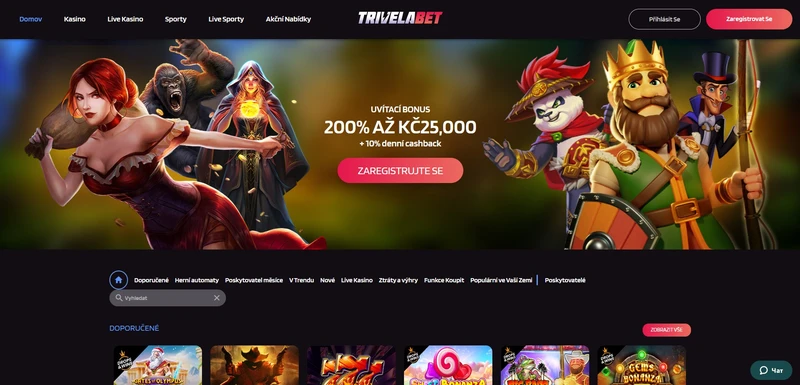 Přehled oficiálních stránek trivelabet casino