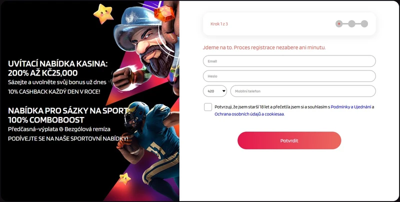 Registrace a přihlášení do TrivelaBet Casino